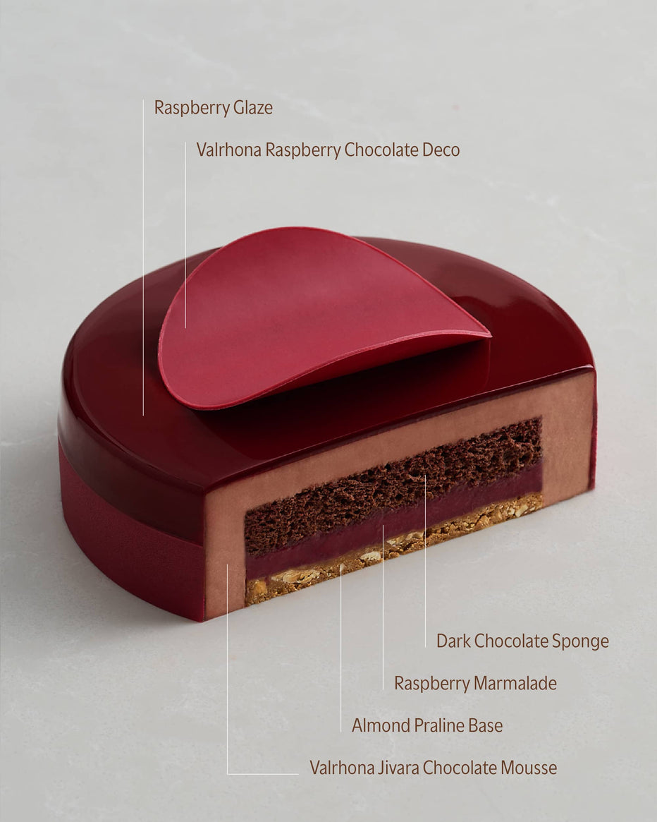 Raspberry Valrhona Jivara Mousse Cake – Lacher Patisserie